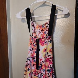 Colorful floral crossback skater dress